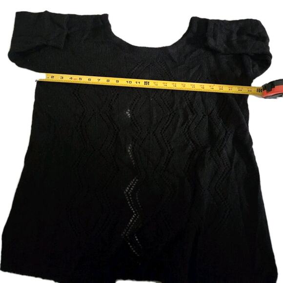 Womens Peruvian Connection Peru Size Large Black Alpaca Sweater Open Back AH14-1 - Picture 5 of 10